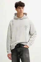 Bavlněná mikina ZADIG&VOLTAIRE pánská, šedá barva, s kapucí, s potiskem, JMSS01309