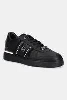Kožené tenisky Philipp Plein Lo-Top pánské, černá barva, USC0821.PLE022N.0202