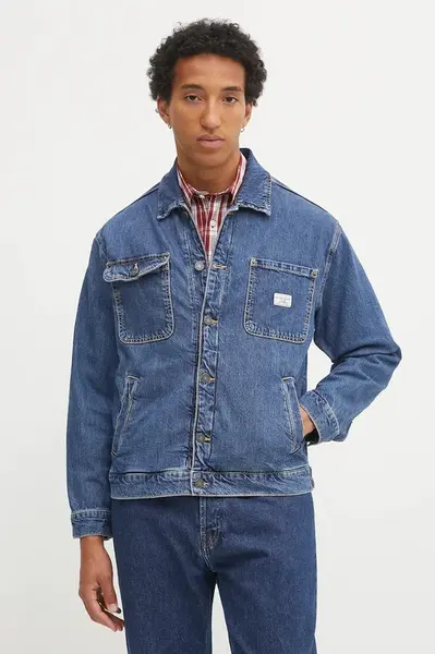 Džínová bunda Guess Jeans modrá barva, přechodná, M5YN50 D5M54