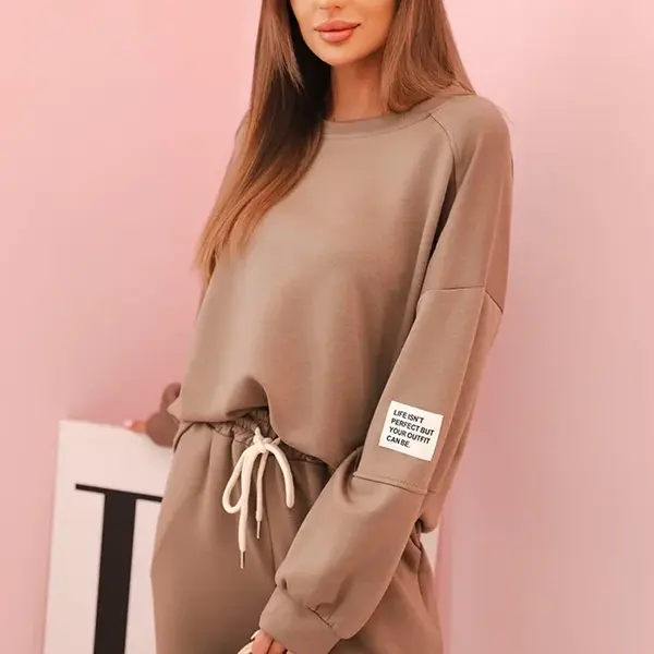 Kesi Włoski Komplet mikina + kalhoty masełko fango