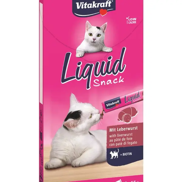Vitakraft Cat Liquid Snack játrovka a biotin 6x15 g