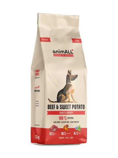 animALL Beef & Sweet Potato granule pro psy 12 kg