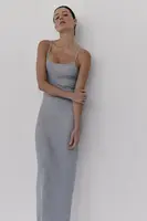 Šaty MUUV. JORDE šedá barva, maxi, přiléhavé