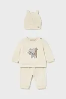 Kojenecká tepláková souprava Mayoral Newborn béžová barva, 2624