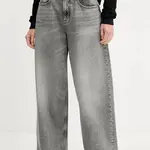Džíny Tommy Jeans dámské, šedá barva, DW0DW21736