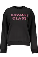 CAVALLI CLASS BLACK SWEATSHIRT WITHOUT ZIP