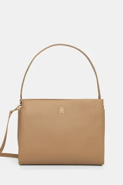 Kabelka Tommy Hilfiger béžová barva, AW0AW17173