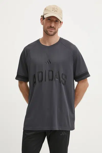 Tričko adidas US Sports šedá barva, s potiskem, JD8097