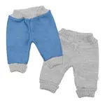 Baby Nellys Rostoucí oboustranné kalhoty Hand Made, modrá-šedá, vel. 80/86