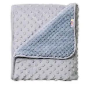 Baby Nellys Dětská luxusní oboustranná deka s minky 80x90 cm, šedá