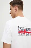 Bavlněné tričko Pepe Jeans ALFIE bílá barva, s potiskem, PM509431