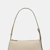 Kožená kabelka Dkny béžová barva, R433YG57