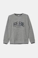 Dětská mikina Pepe Jeans BAIN CREW šedá barva, s potiskem, PB581623