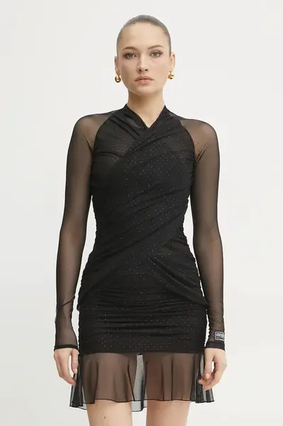 Šaty Versace Jeans Couture černá barva, mini, 78HAO971 J0192