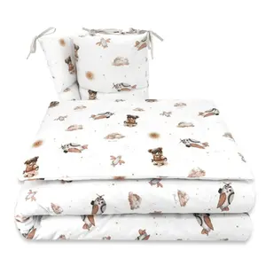 Miminu Mantinel s povlečením do postýlky,Méďa pilot-bílá, béžová, 135x100