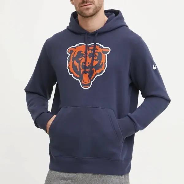 Mikina Nike Chicago Bears pánská, tmavomodrá barva, s kapucí, s potiskem, NKDK-41L-7Q-N09