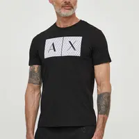 Bavlněné tričko Armani Exchange černá barva, s potiskem, 8NZTCK Z8H4Z