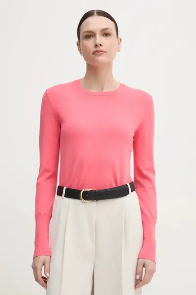 Svetr United Colors of Benetton dámský, růžová barva, lehký, 104HD10CB