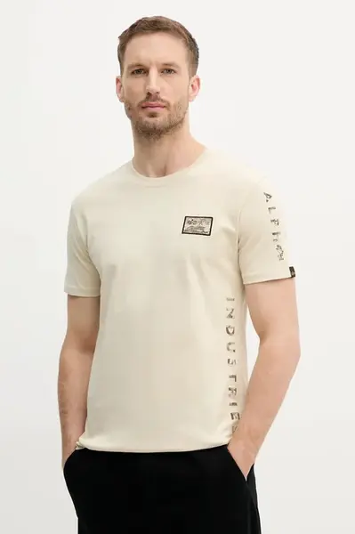Bavlněné tričko Alpha Industries Camo Sleeve T