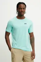 Tričko Helly Hansen HP OCEAN tyrkysová barva, s potiskem, 34418