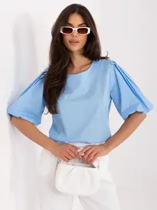 Modrá dámská oversize halenka