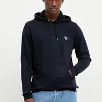Bavlněná mikina PS Paul Smith pánská, tmavomodrá barva, s kapucí, hladká, M2R.284S.KZEBRA