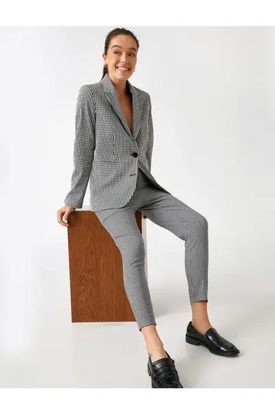 Koton kostkované úzké kalhoty