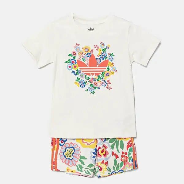 Dětská bavlněná souprava adidas Originals 2-pack bílá barva, JC8013