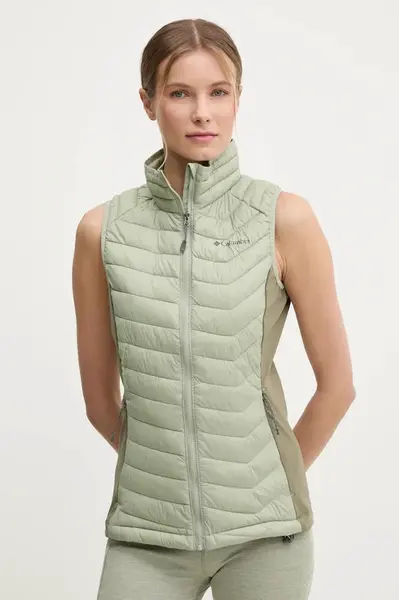 Sportovní vesta Columbia Powder Pass zelená barva, 2126132