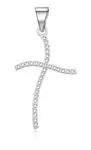 MOISS Nadčasový stříbrný přívěsek Křížek se zirkony P0000743