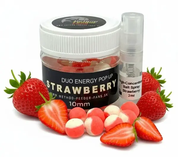 Method feeder fans plovoucí boilies duo energy 12 mm 50 ml - jahoda