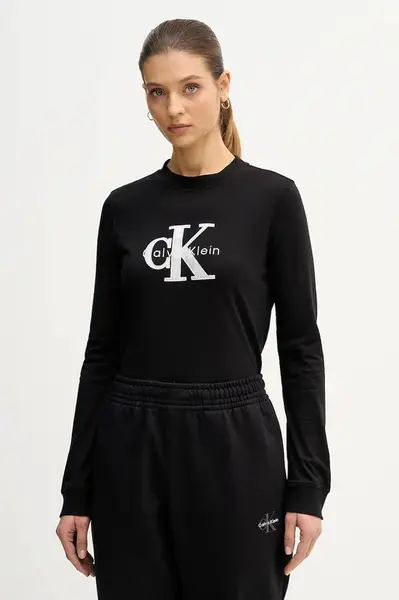 Bavlněné tričko s dlouhým rukávem Calvin Klein Jeans