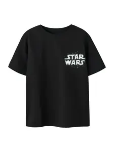 NAME IT Tričko 'NKMFRode Starwars'  čierna / biela