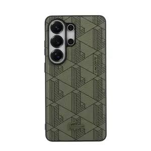 Zadní kryt Lacoste PVC Blend Monogram Magnetic pro Samsung Galaxy S26 Ultra, khaki