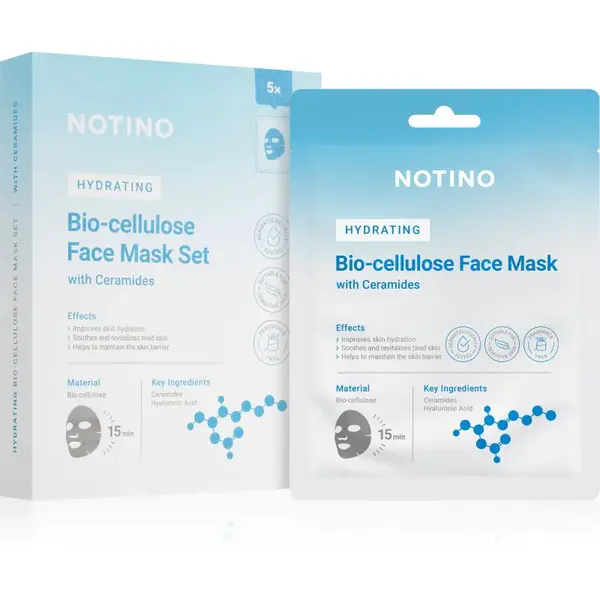 Notino Hydrating Bio-Cellulose Face Mask with Ceramides sada plátenných masiek s hydratačným účinkom