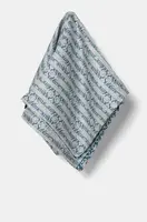 Hedvábný šátek Tory Burch T Monogram Sublime Silk modrá barva, 166713-400