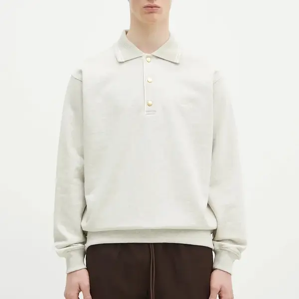 Bavlněná mikina Drôle de Monsieur Le Polo Drule pánská, šedá barva, melanžová, PERM-PL132-CO127-GY