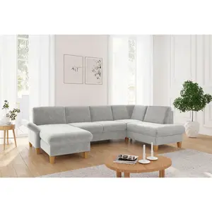 Sit & More SEDACÍ SOUPRAVA, textil, světle šedá