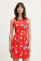 Šaty s příměsí lnu Never Fully Dressed oranžová barva, mini, přiléhavé, NFDDR2028