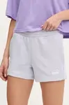 Kraťasy Puma dámské, modrá barva, s aplikací, high waist, 682439