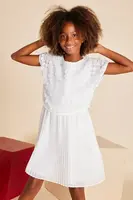 Dívčí šaty Mayoral bílá barva, mini, 6978