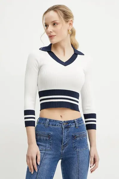 Svetr Guess SYDNEY dámský, béžová barva, lehký, W5GR46 Z3L10