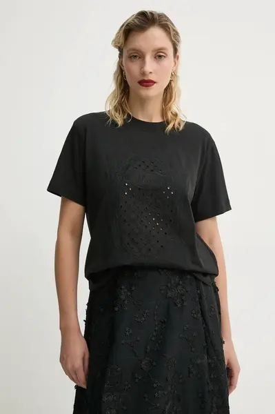 Bavlněné tričko MUNTHE FENELLA černá barva, 251111325161