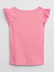 Ružové dievčenské tričko s madeirou GAP