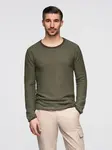 Ombre Men's knitted sweater with structured dots - olive