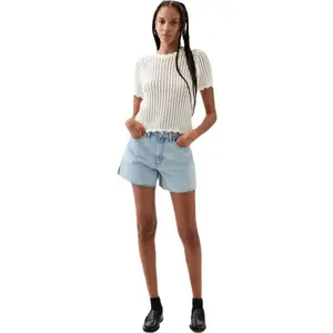 GAP V-SS CROCHET Dámské tričko, bílá, velikost