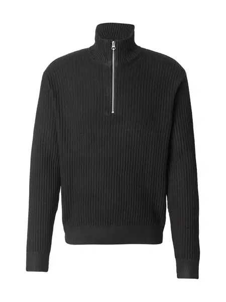 JACK & JONES Sveter 'JCOGRID'  čierna