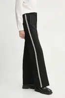 Kalhoty BA&SH SAUL dámské, černá barva, jednoduché, high waist, 1E25SAUL