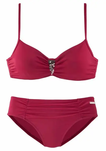 LASCANA Bikiny  čerešňová / strieborná