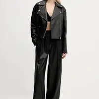 Kožený křivák HUGO Laridas černá barva, 50545066